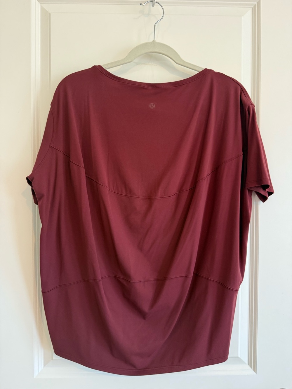 Lululemon Back in Action Short Sleeve Nulu Material Red Merlot